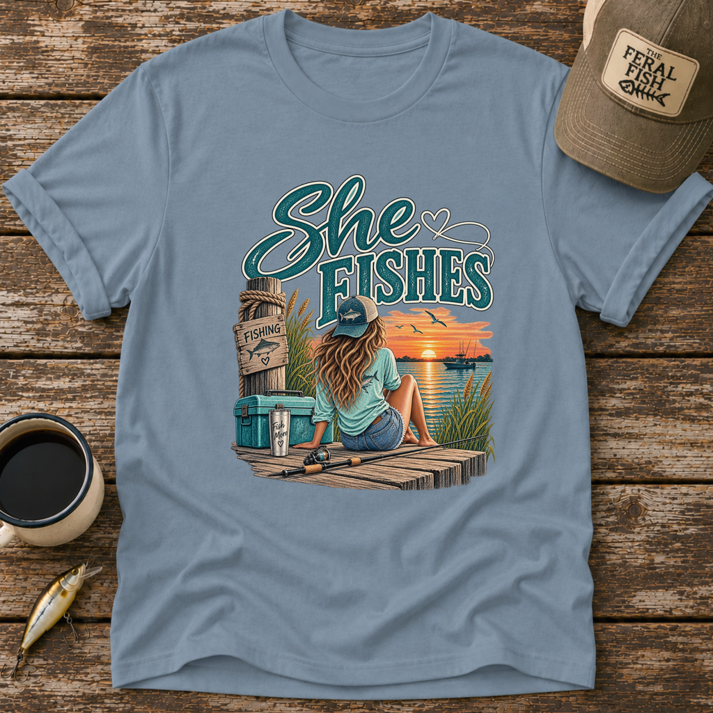 She Fishes T-Shirt
