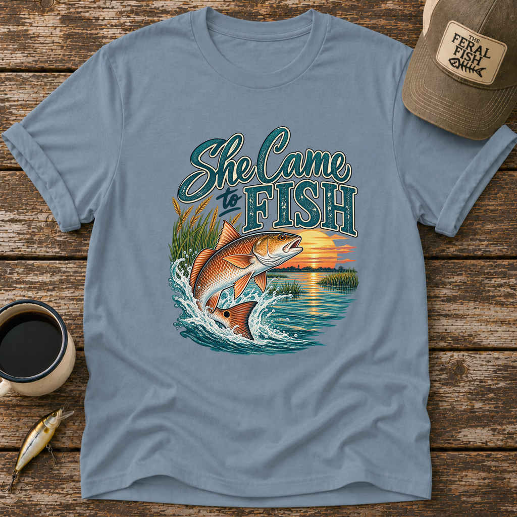 She Came To Fish Redfish T-Shirt