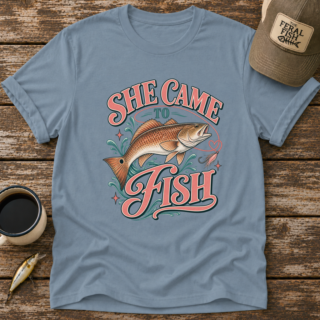 She Came To Fish Redfish T-Shirt