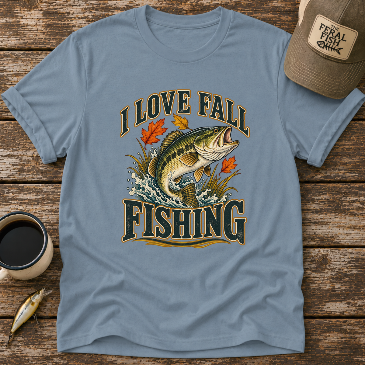 I Love Fall Fishing Bass T-Shirt