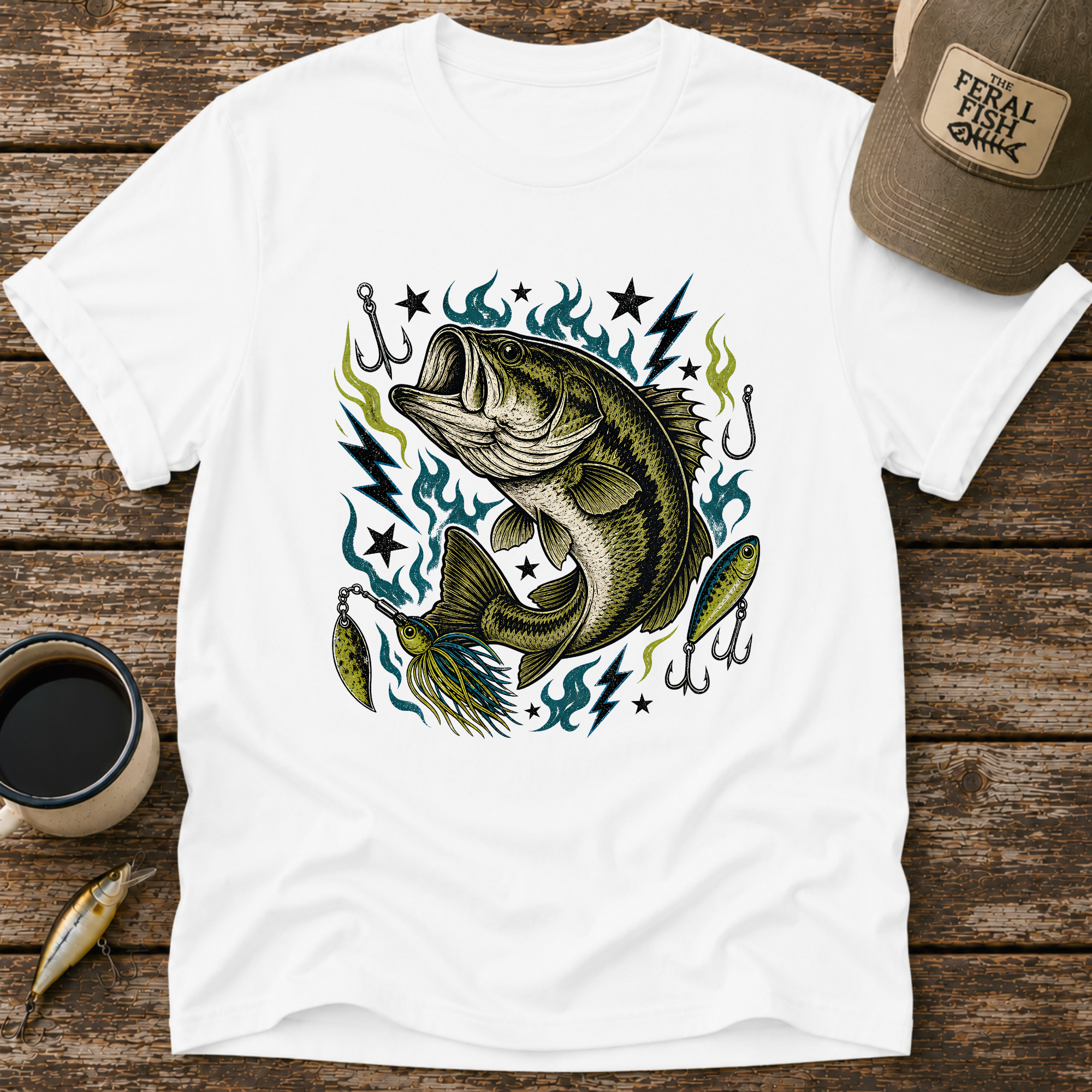 Bass And Blue Flames T-Shirt