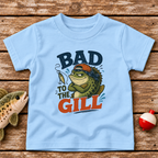 Bad To The Gill toddler fishing t-shirt in Light Blue
