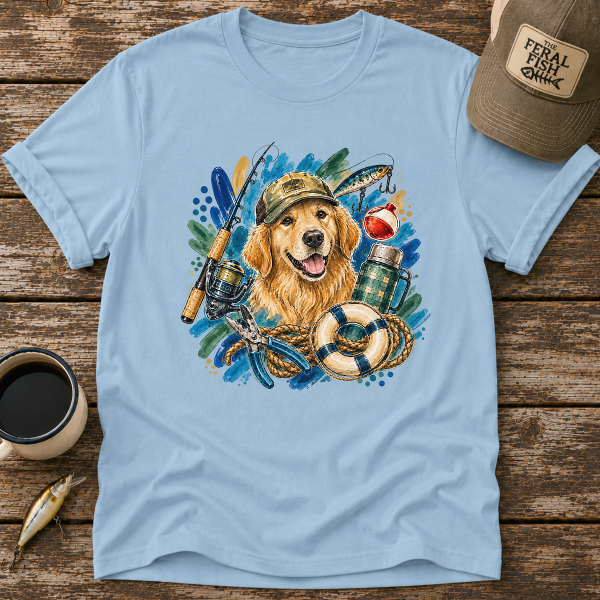 Fishing Retriever Collage T-Shirt