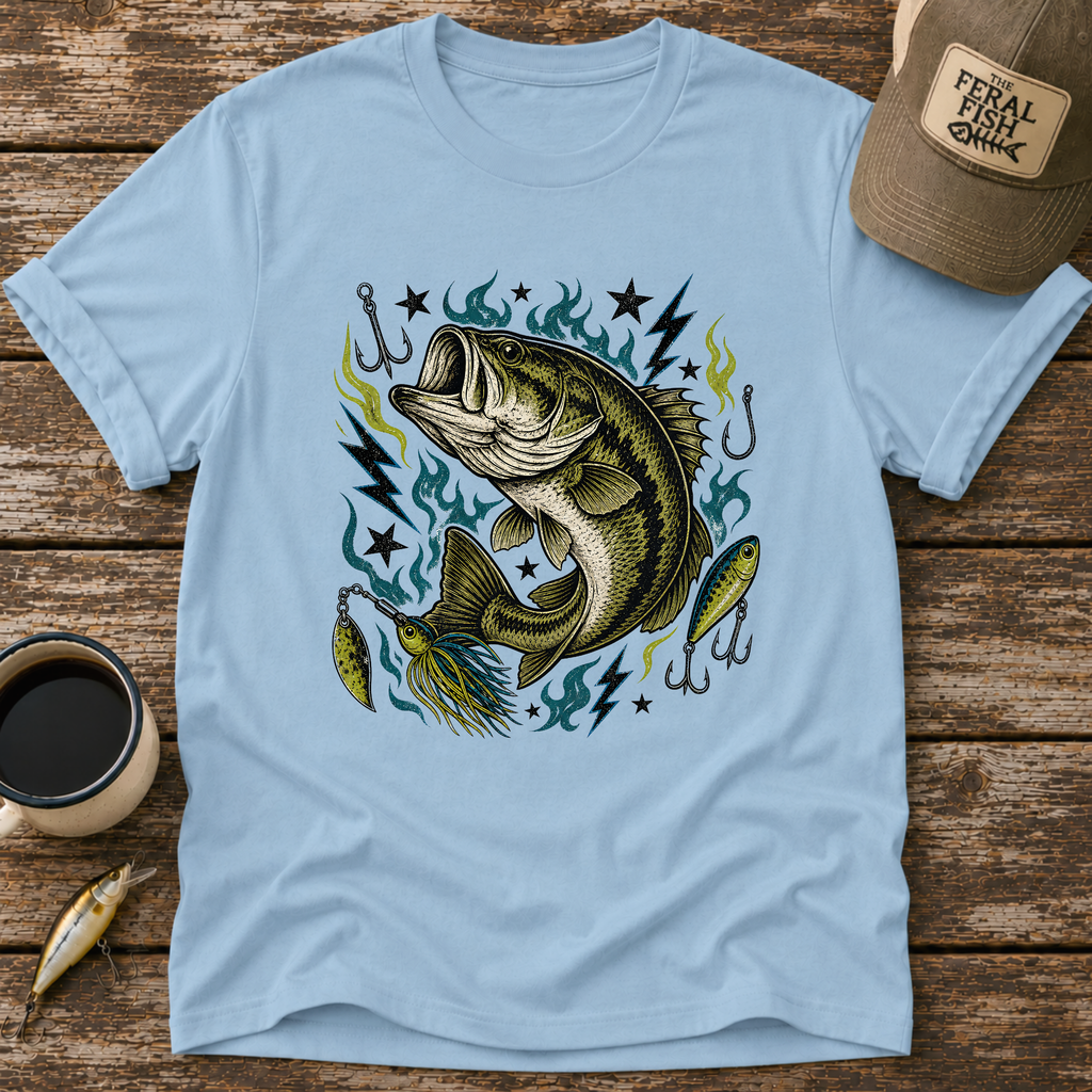 Bass And Blue Flames T-Shirt