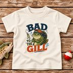 Bad To The Gill toddler fishing t-shirt in Natural