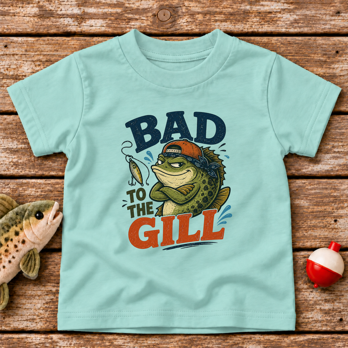Bad To The Gill toddler fishing t-shirt in Saltwater