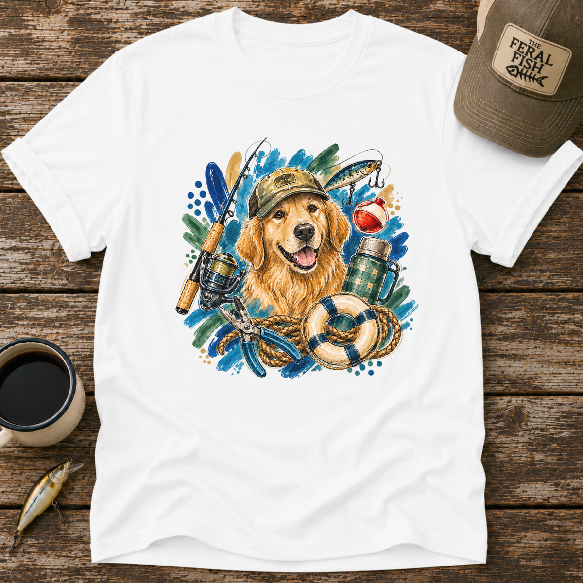 Fishing Retriever Collage T-Shirt