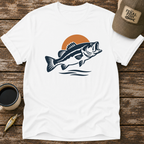 Retro Bass Sunset Fishing T-Shirt