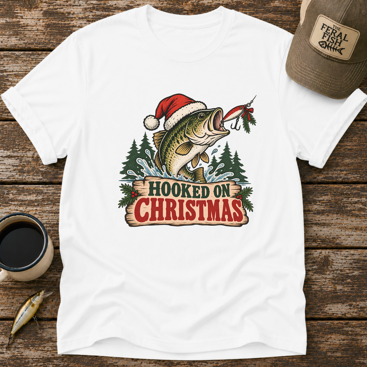 Hooked On Christmas Bass T-Shirt