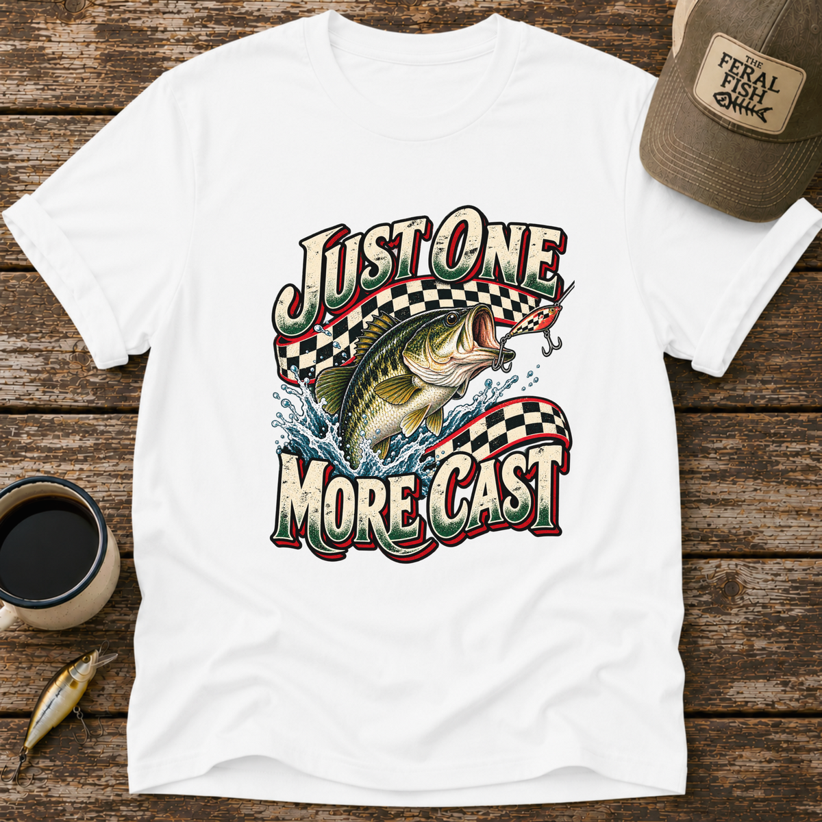 Just One More Cast Checkered T-Shirt