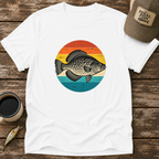 Retro Crappie Sunset Fishing T-Shirt