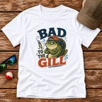 Bad To The Gill youth fishing t-shirt in White